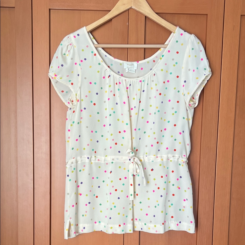 Kate Spade Silk Polka Dot Women's Top - Cream